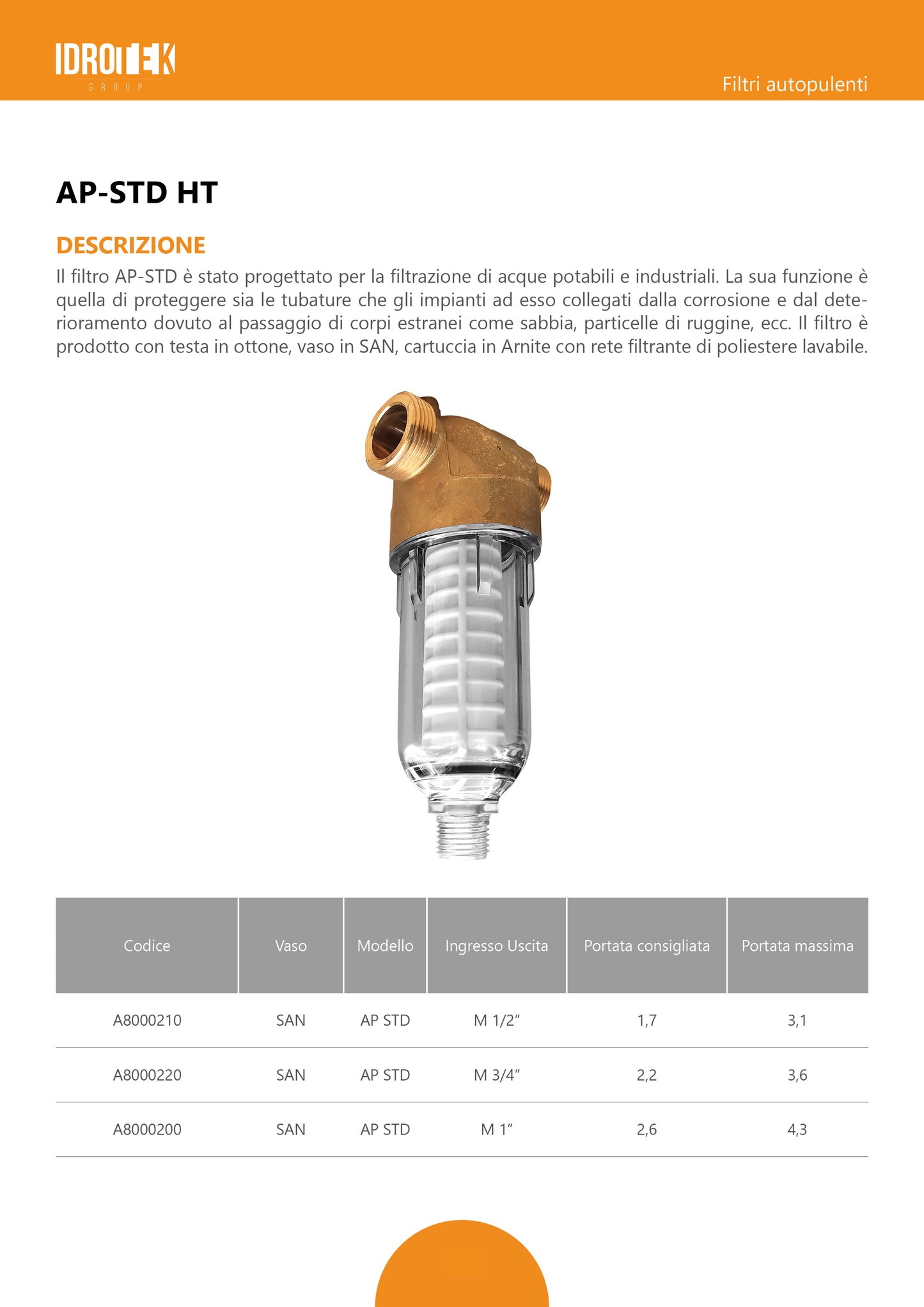 Filtri autopulenti AP-STD
