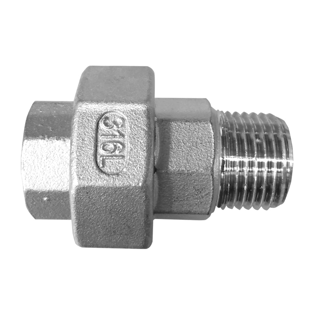 Bocchettone a sede piana MF dimensioni da 1/2” a 2" diritto in acciaio inox SS316
