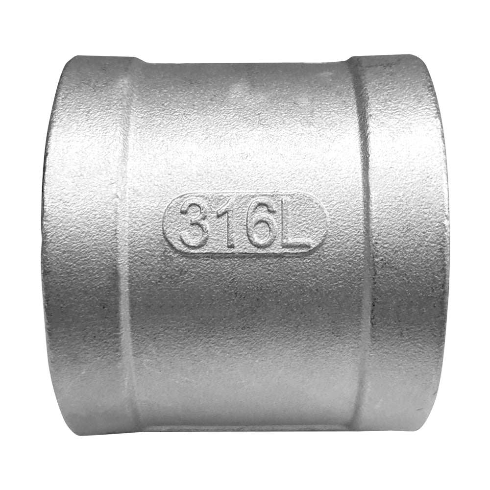 Manicotto filettato FF dimensioni da 1/2” a 2" in acciaio inox SS316
