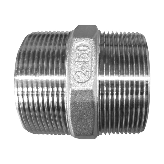 Niples doppio con 2 filettature esterne dimensioni da 1/2” a 2" in acciaio inox SS316